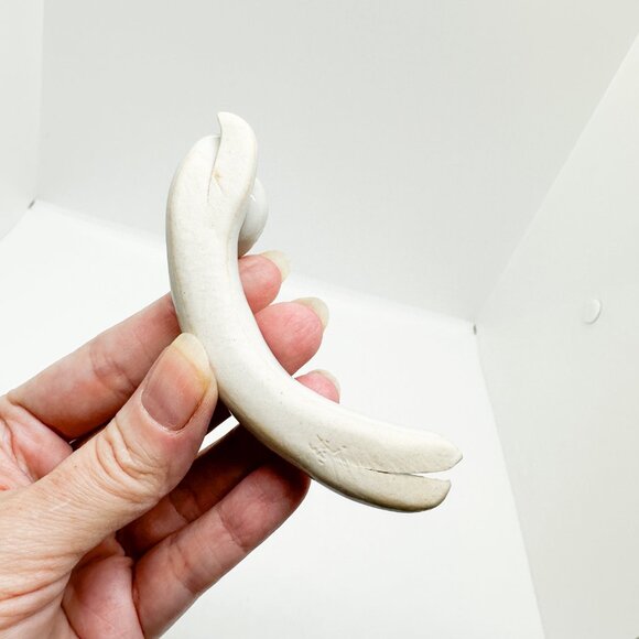 Rare Vintage Handmade Porcelain Cat Noodle Long Skinny Abstract Cartoon Cute - Picture 6 of 7